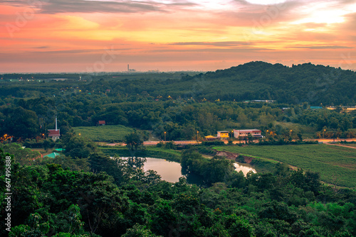 Wallpaper Mural panoramic background of high mountain scenery, overlooking the atmosphere of the sea, trees and wind blowing in a cool blur, spontaneous beauty Torontodigital.ca