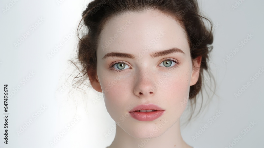 Beauty portrait of young woman in studio. Generative Ai. Beauty portrait of young woman in studio. Generative Ai.