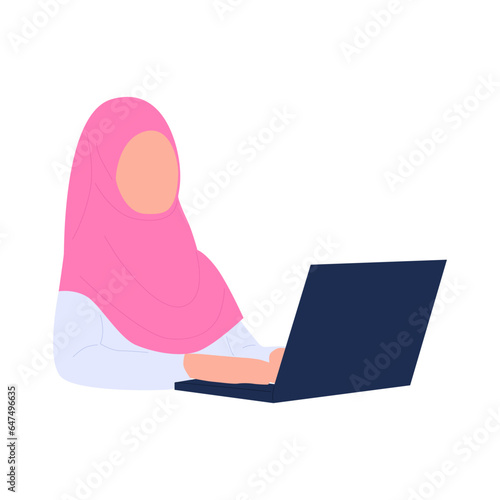 vector illustration of a business hijab woman