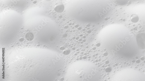 Soap foam with bubbles, White soap foam texture background, Generative AI