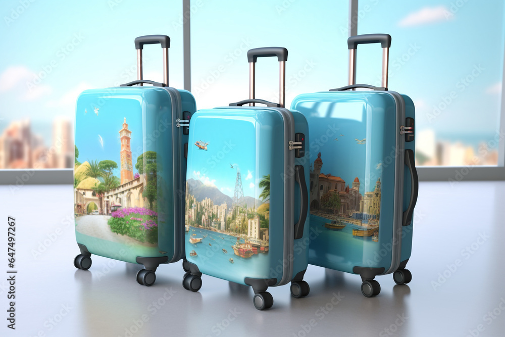 Luggage, goods for holidays, leisure and travel high Luggage, goods for holidays, leisure and travel high