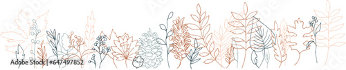 秋の植物ベクターイラスト。秋の紅葉と木の実の背景セット。可愛い落ち葉のベクターイラスト。Autumn plants vector illustration. Autumn leaves and nuts background set. Cute falling leaves vector illustration.