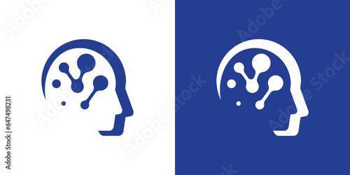 logo design combining human intelligence with modern technology