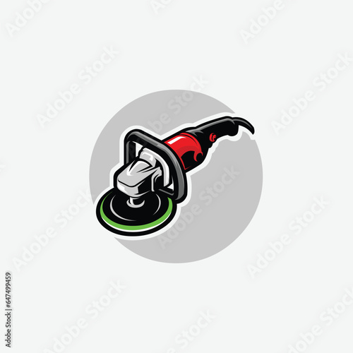 Car polishing machine color vector isolated. Car detailing machine color vector art design