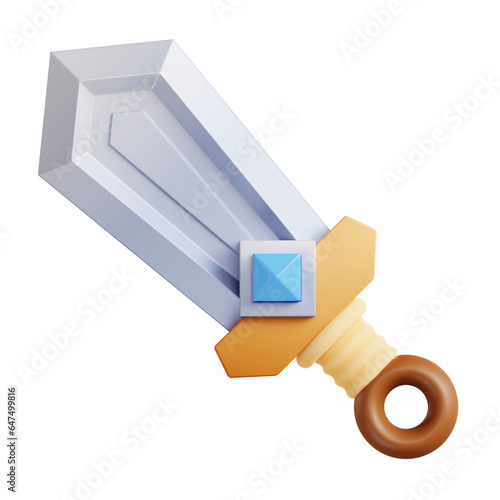 3d render of sword icon