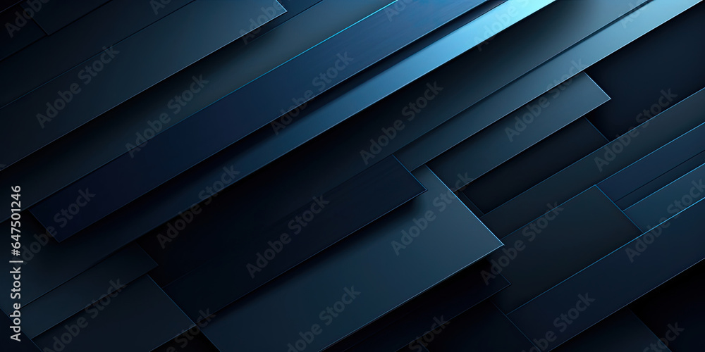 A vibrant abstract composition with geometric shapes and bold lines on a dark blue background A vibrant abstract composition with geometric shapes and bold lines on a dark blue background
