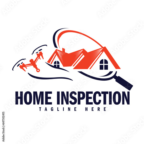 Home inspection logo design vector. House inspector business logo.