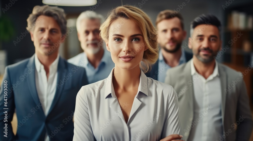 Team of Professionals, Diverse Business People Smiling with Confidence at workplace. Team of Professionals, Diverse Business People Smiling with Confidence at workplace.
