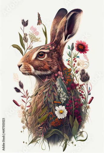 Canvastavla AI generated illustration rabbits