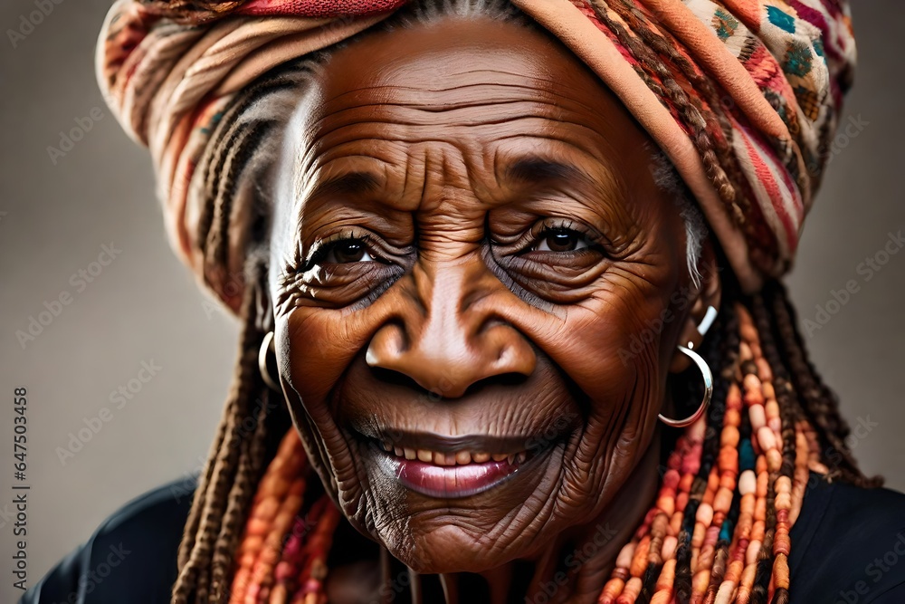 A beautiful eighty-year-old black woman with dreadlocks. A beautiful eighty-year-old black woman with dreadlocks.