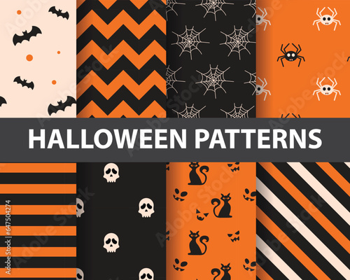 Happy halloween seamless pattern. horror; ghost; funny. Endless texture can be used for wallpaper, pattern fills, web page,background, surface. vector illustration