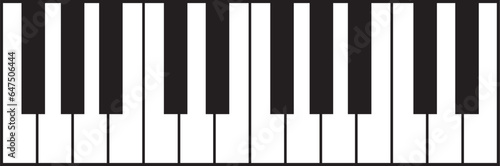 Realistic piano keys. Musical keyboard design.