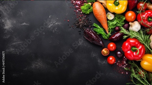 Vegetables on black background 