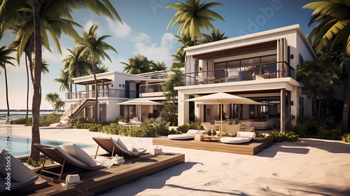 Beach Style Villa with Outside Deck