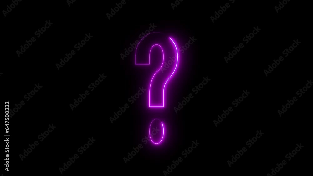 Abstract Neon Purple Alphabet Letter Sign Symbol Question Mark And Thinking Mark Rotation Animation Abstract Neon Purple Alphabet Letter Sign Symbol Question Mark And Thinking Mark Rotation Animation