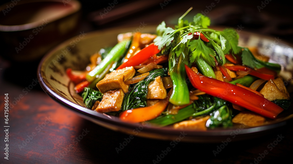 Chap choy with tofu skin Vibrant stirfried veggies and delicate tofu