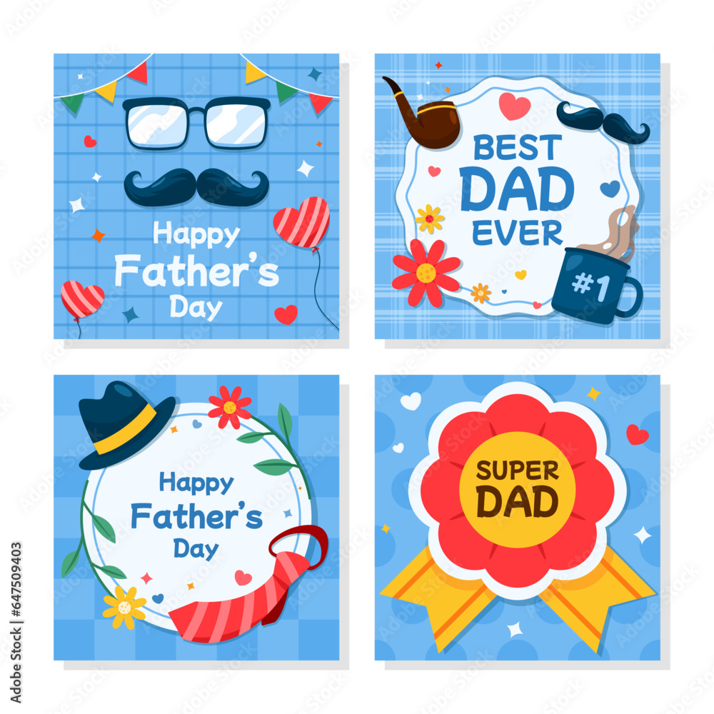 Naklejka premium Best Dad Ever Greetings Card