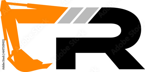 Excavator letter R logo