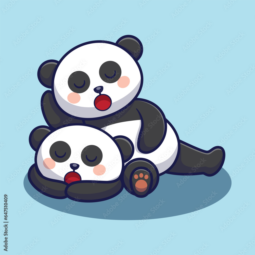 panda sleeping cute cartoon vector animal illustration panda sleeping cute cartoon vector animal illustration