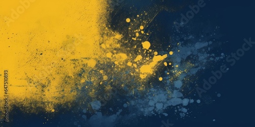 Abstract dark blue and yellow grunge texture background with halftone effect , Generative AI © Dream Big Studios