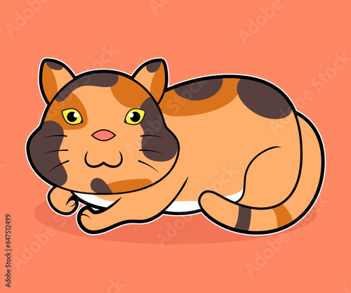 cute orange cat sitting and lazing around cartoon vector illustration concept isolated