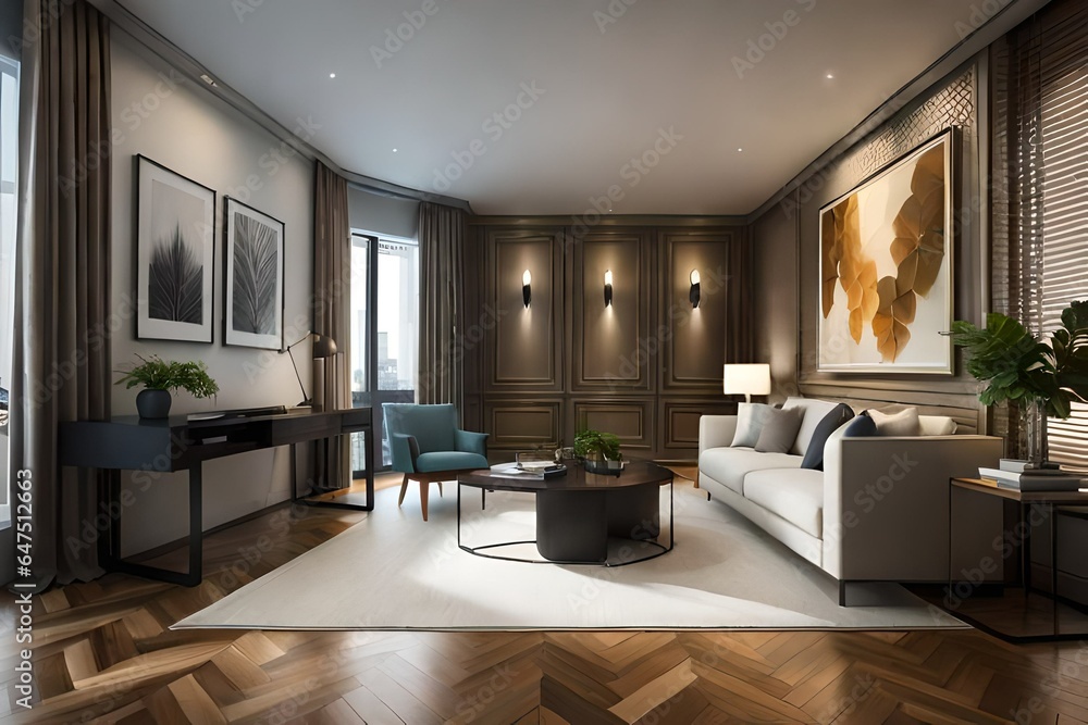 Fototapeta premium modern living room generated by AI
