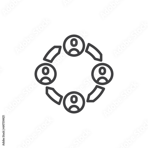 Cross functional team line icon