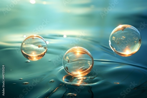 Floating Water Bubbles  Tranquil and Serene
