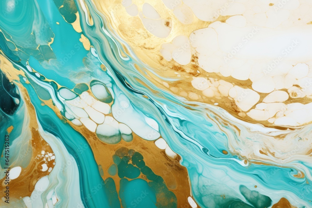 Turquoise Gold Marble Abstract Background with Elegant Swirls of White, Gold, and Ivory, Copy Space Turquoise Gold Marble Abstract Background with Elegant Swirls of White, Gold, and Ivory, Copy Space