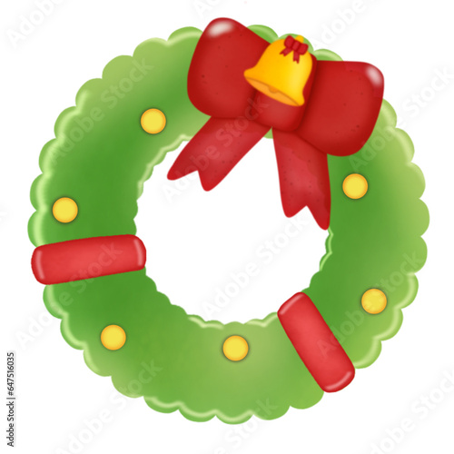 christmas wreath with holly