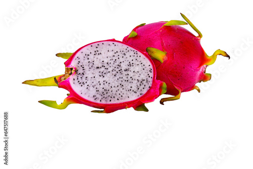 Dragon fruit on white background