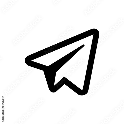 Airplane icon vector. Telegram logo design. Flat Social Media Sign isolated on white background