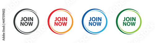 join now sign on white background	