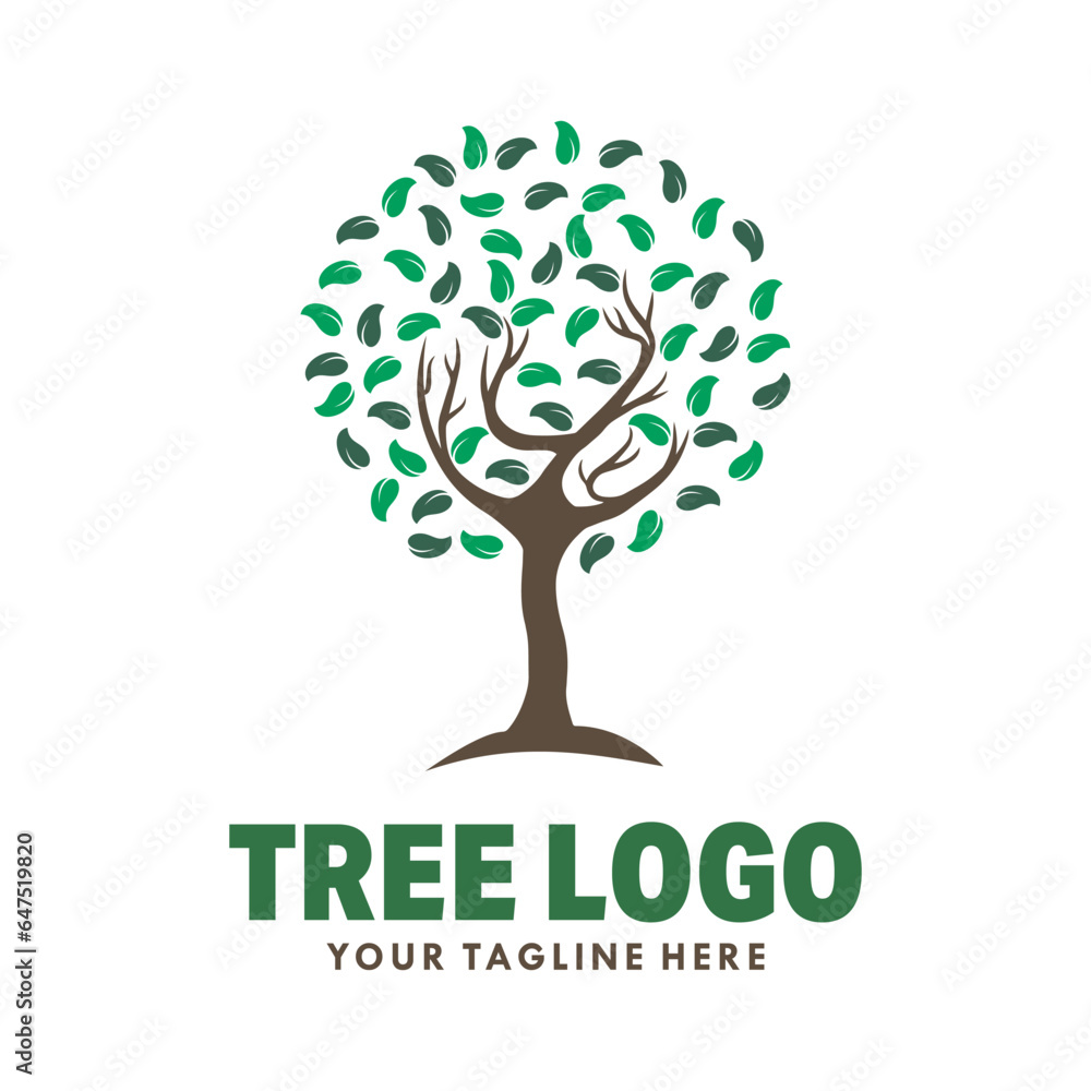 Obraz premium Silhouette tree logo design illustration