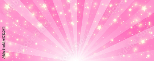 Pink comic background. Cartoon pop art burst rays pattern. Abstract radial texture frame with stars. Vector retro superhero explode.