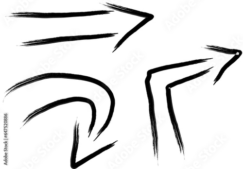 A set of black arrows isolated on a white background