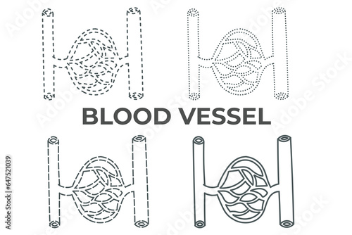 Blood Vessel Dotted Line Arts Design