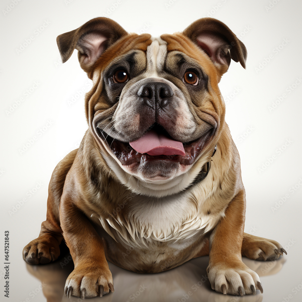 cute brown budog dog on a white background cute brown budog dog on a white background