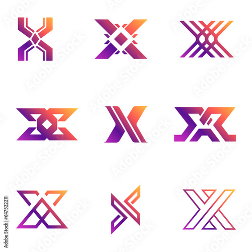X logo design and template creative x icon initials based letters in vector