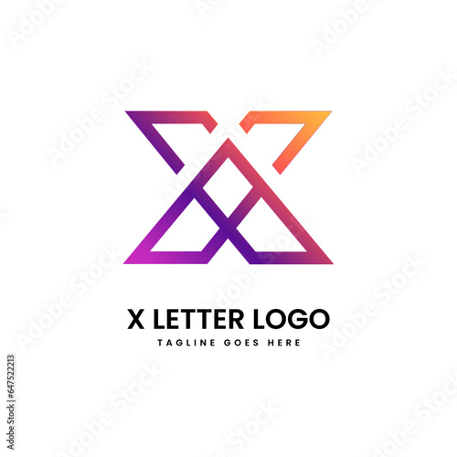 X logo design and template creative x icon initials based letters in vector