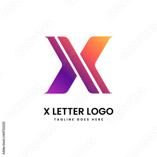 X logo design and template creative x icon initials based letters in vector