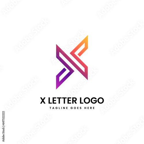 X logo design and template creative x icon initials based letters in vector