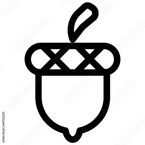 Simple Acorn Icon in Trendy Flat Isolated on Transparent Background. SVG Vector
