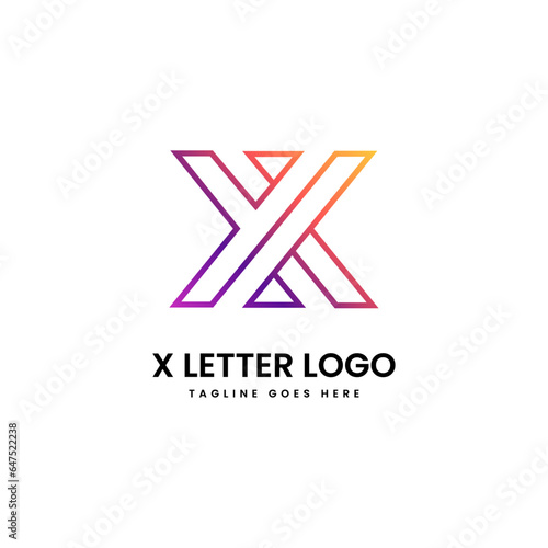 X logo design and template creative x icon initials based letters in vector