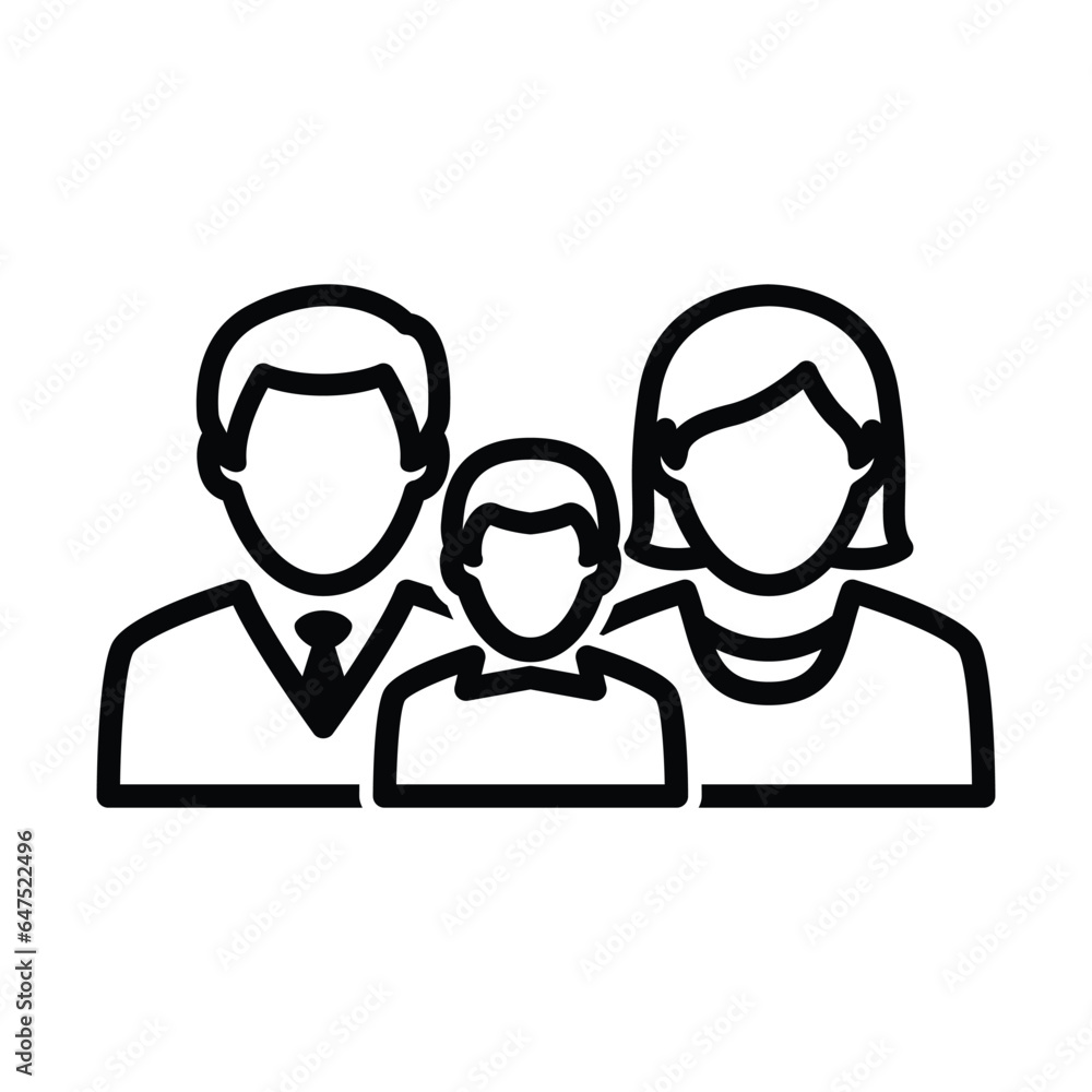 Parents and son vector icon