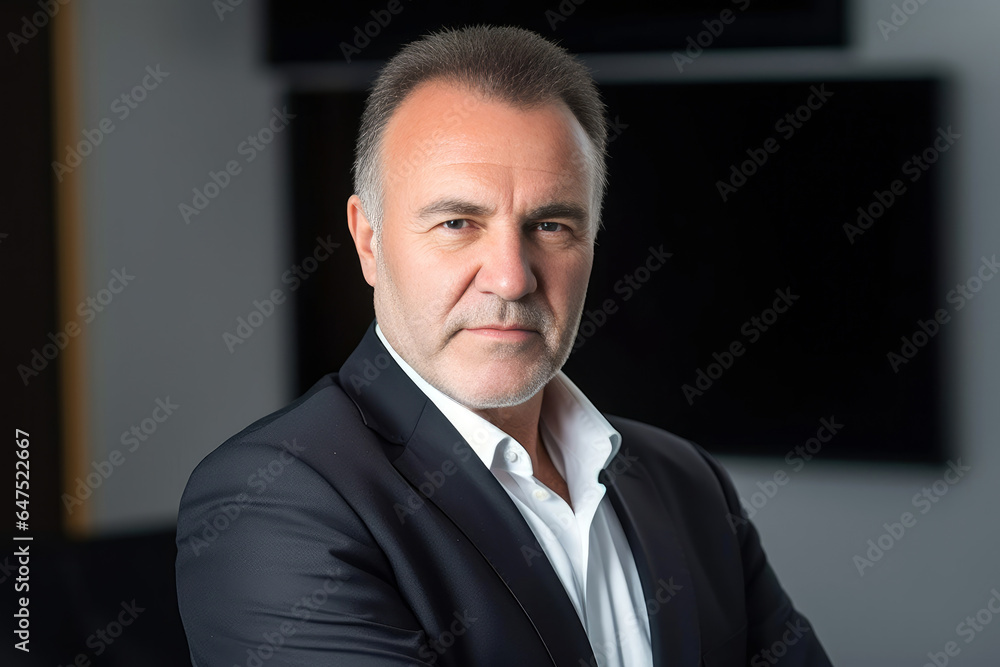 Serious mature businessman wearing suit looking at the camera Serious mature businessman wearing suit looking at the camera