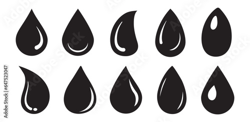 Water Drop set vector, Flat style Isolated on white background