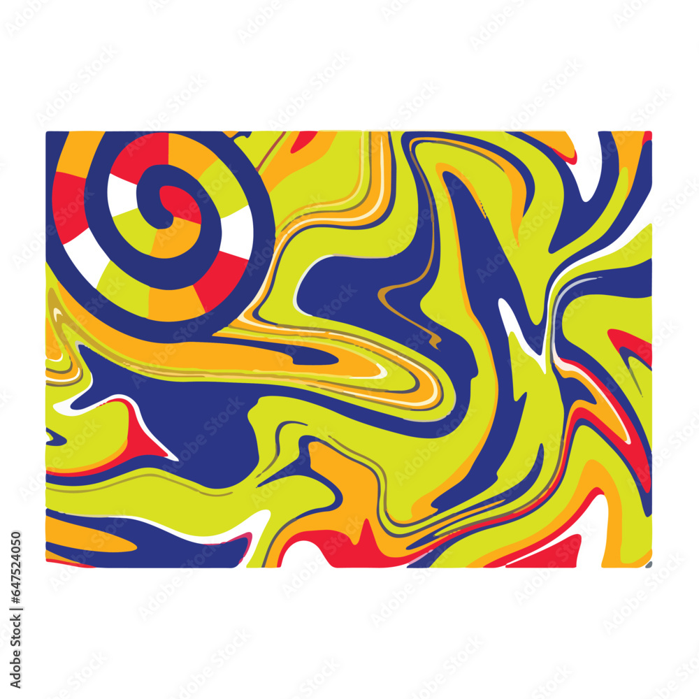 Abstract themed handwritten drawings with bright and colorful design art illustration style