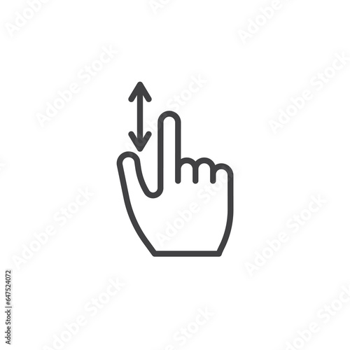 Scroll gesture line icon