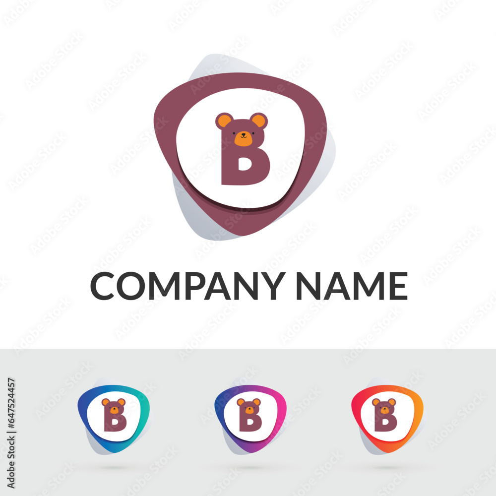 B letter alphabet logo design